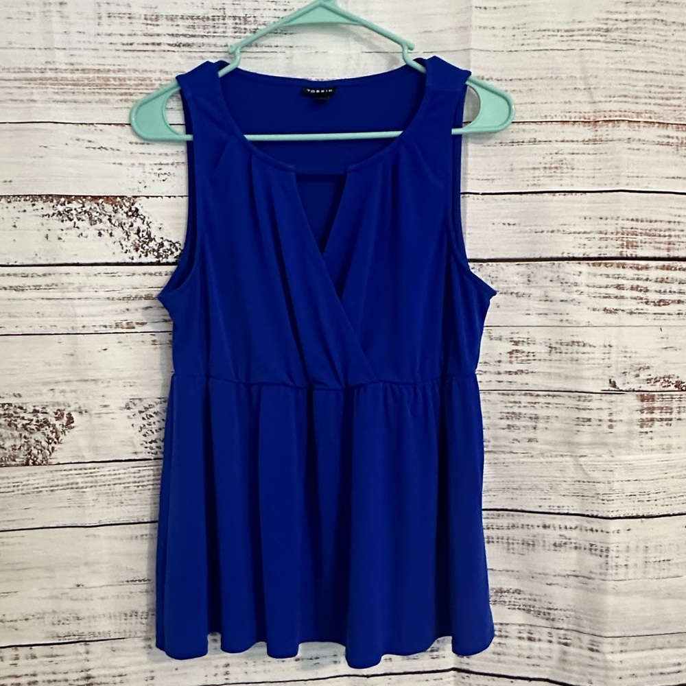 Blue sleeveless babydoll top. Torrid size 00.